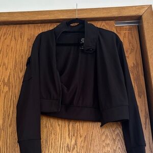 Black Athletic Bomber Jacket for Women